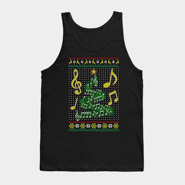 Musical Note Christmas ugly sweater Classical music lover Tank Top by savariya